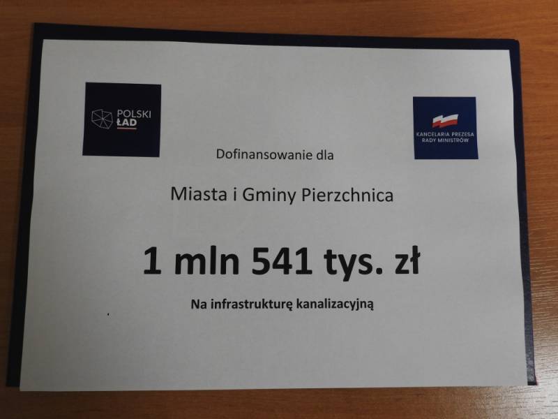 Zdjęcie: Kolejne dofinansowanie dla Miasta i Gminy Pierzchnica!