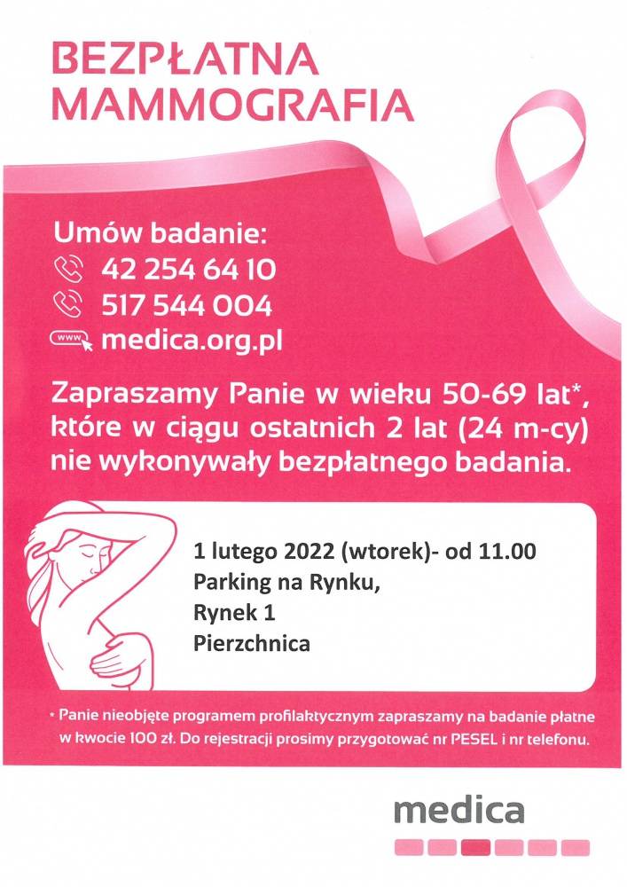 Zdjęcie: Medica - mammografia Pierzchnica Rynek 01.02.2022 od ...