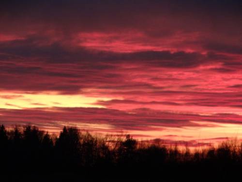 Zachód słońca nad Pierzchnicą 13.01.2014 r.